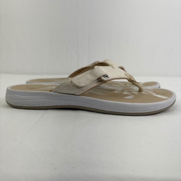 Easy Spirit Drifts 7 Adjustable Strap Thong Flip Flop Sandals Beige Size 9‎ - Picture 3 of 10